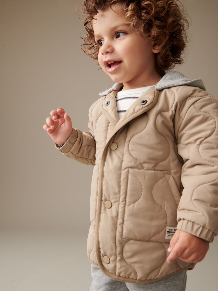 Neutral Quilted Jacket (3mths-7yrs) - Image 1 of 10