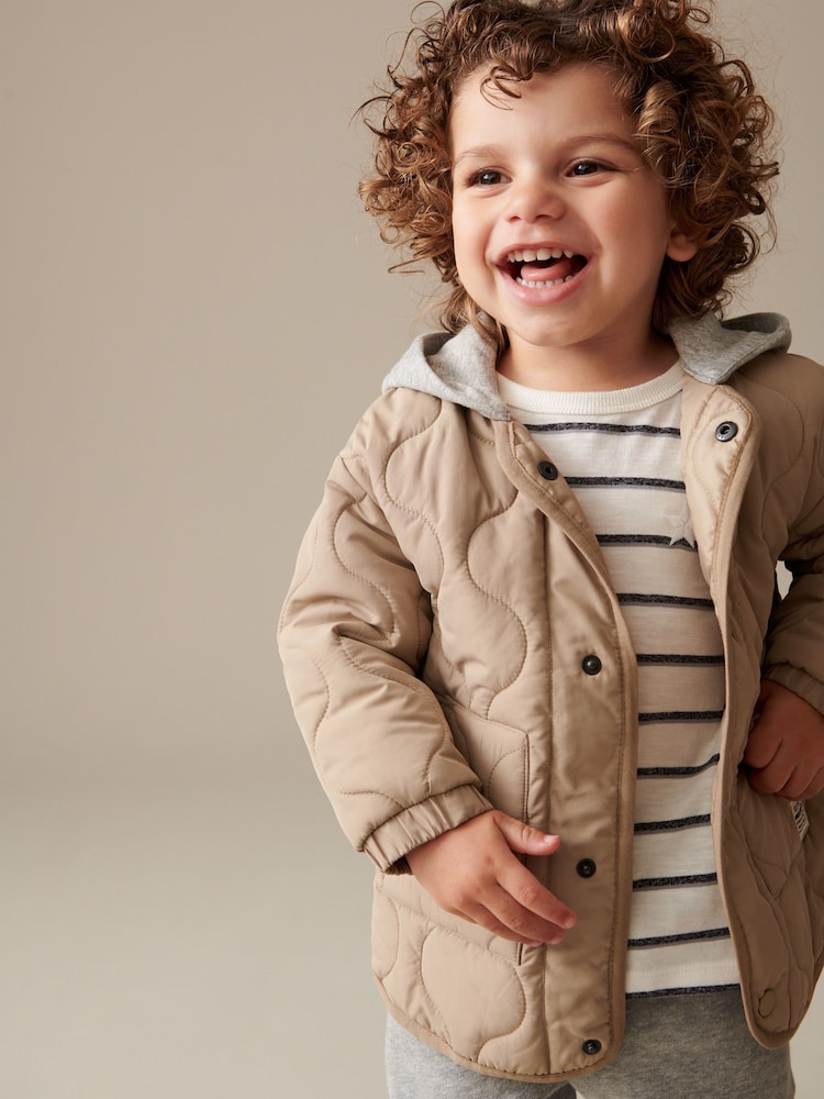 Neutral Quilted Jacket (3mths-7yrs) - Image 2 of 10