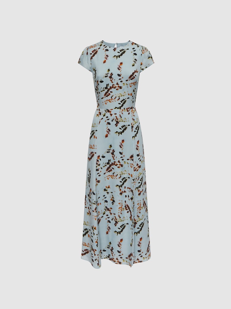 Reiss Sage Livia Floral Cut-Out Back Midi Dress - Image 2 of 6