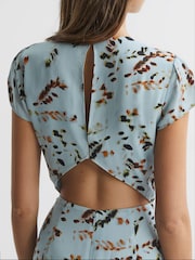 Reiss Sage Livia Floral Cut-Out Back Midi Dress - Image 4 of 6