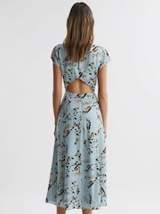 Reiss Sage Livia Floral Cut-Out Back Midi Dress - Image 5 of 6