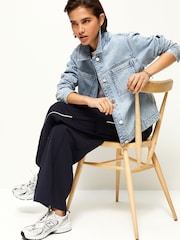 Mid Blue 100% Cotton Patch Pocket Denim Jacket - Image 2 of 5