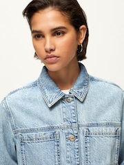 Mid Blue 100% Cotton Patch Pocket Denim Jacket - Image 5 of 5
