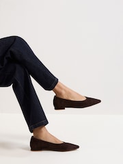 Phase Eight Brown Suede Ballet Pumps - Image 2 of 7