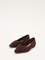 Phase Eight Brown Suede Ballet Pumps - Image 4 of 7