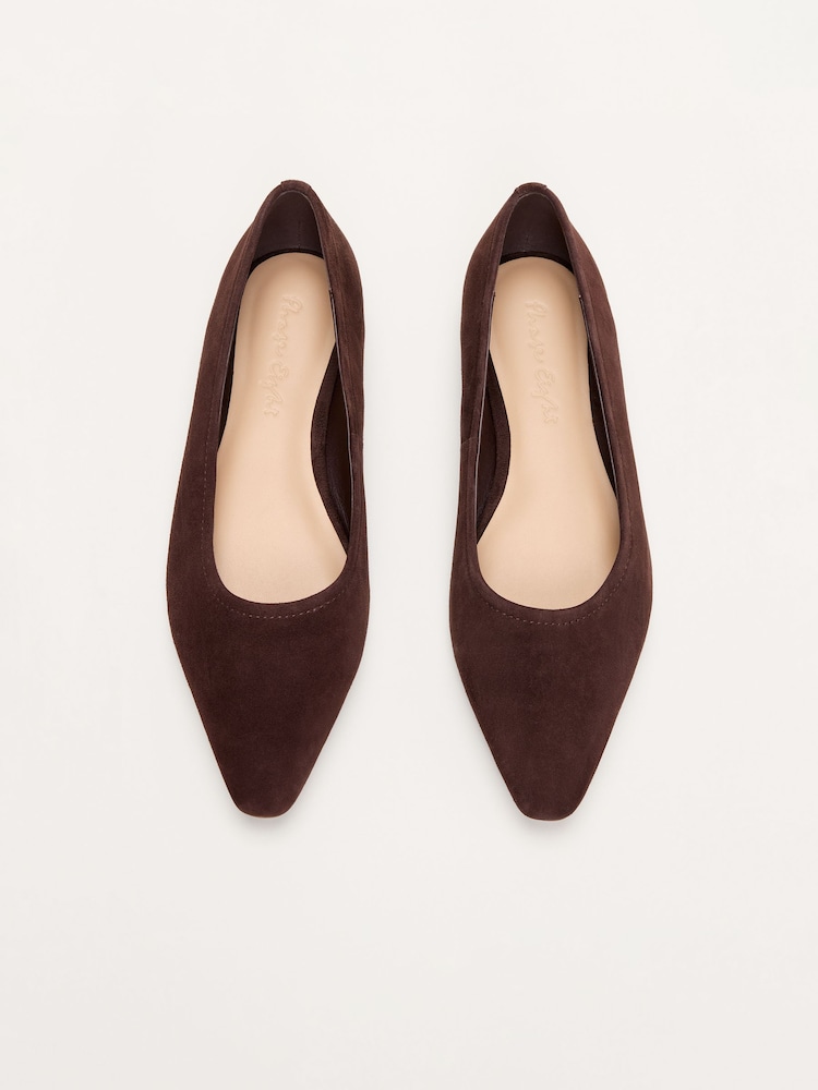 Phase Eight Brown Suede Ballet Pumps - Image 7 of 7 Phase Eight Brown Suede Ballet Pumps - Image 7 of 7