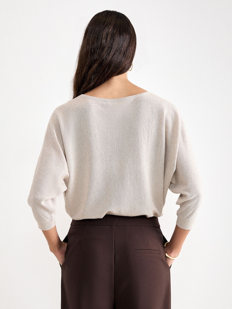 Phase Eight Cream Sequin Cristine Knit Jumper - Image 2 of 7 Phase Eight Cream Sequin Cristine Knit Jumper - Image 2 of 7