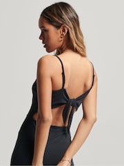 Superdry Black Jersey Open Back Dress - Image 6 of 9