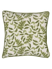 Evans Lichfield Green Chatsworth Topiary Country Floral Piped Cushion - Image 2 of 5