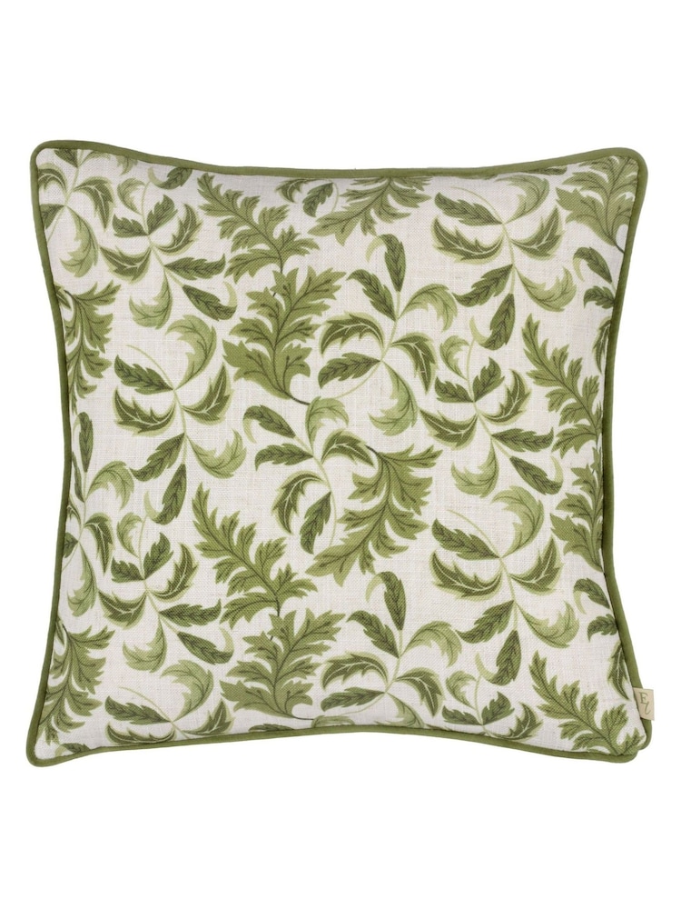 Evans Lichfield Green Chatsworth Topiary Country Floral Piped Cushion - Image 2 of 5