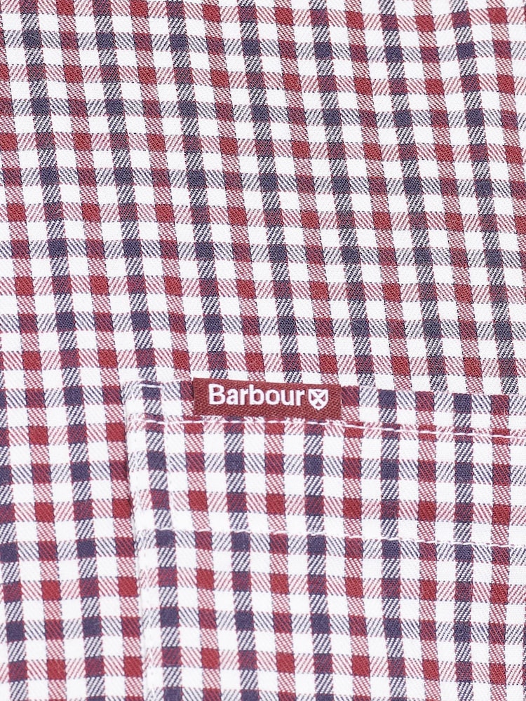 Barbour® Red Padshaw Gingham Check 100% Cotton Shirt - Image 4 of 4