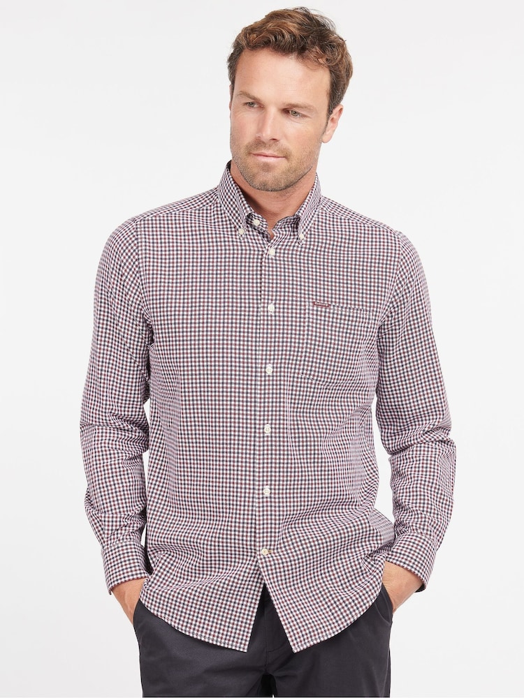 Barbour® Red Padshaw Gingham Check 100% Cotton Shirt - Image 4 of 4