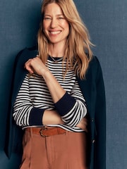 Boden Blue Stitch Detail Jumper - Image 5 of 7