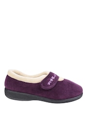 Fleet & Foster Purple Capa Touch Fastening Memory Foam Slippers - Image 1 of 5