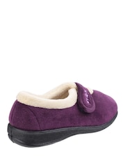Fleet & Foster Purple Capa Touch Fastening Memory Foam Slippers - Image 3 of 5