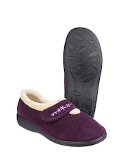 Fleet & Foster Purple Capa Touch Fastening Memory Foam Slippers - Image 5 of 5