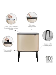 Brabantia Champagne Bo 3 x 11L Touch Bin - Image 6 of 6