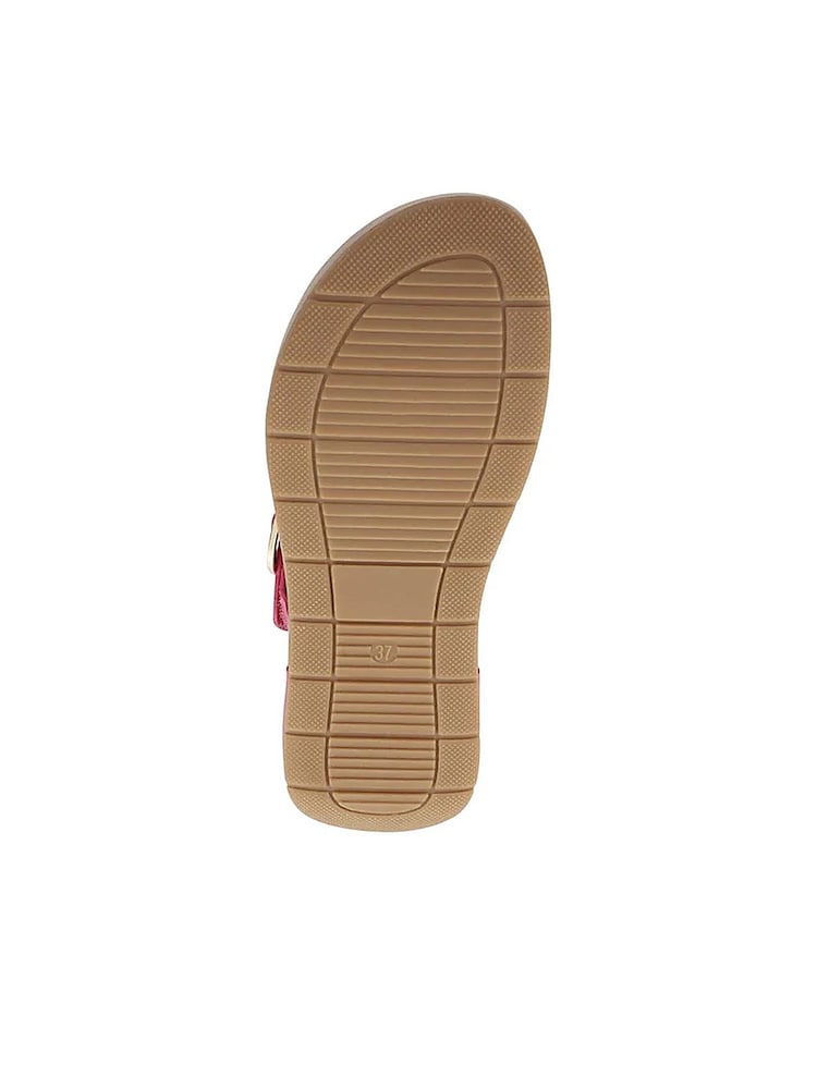 Pavers Pink Touch Fasten Buckled Toe Post Sandals - Image 6 of 6