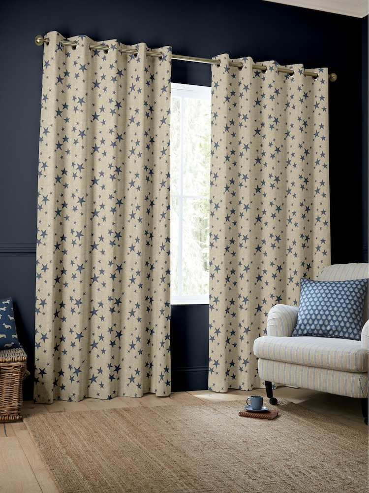 Emily Bond Indigo Blue St Maws Made to Measure Curtains - Image 2 of 9