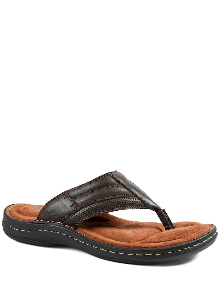 Pavers Dark Brown Leather Mule Sandals - Image 1 of 5
