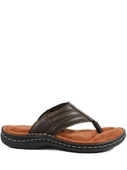 Pavers Dark Brown Leather Mule Sandals - Image 2 of 5