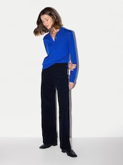 Jigsaw Blue Fine Merino Knitted Polo Shirt - Image 5 of 7