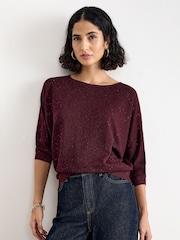 Phase Eight Red Sequin Cristine Knit Jumper - Image 1 of 4