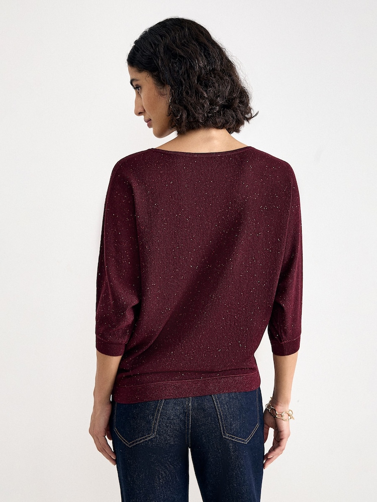 Phase Eight Red Sequin Cristine Knit Jumper - Image 2 of 4 Phase Eight Red Sequin Cristine Knit Jumper - Image 2 of 4