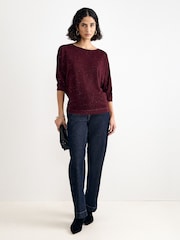 Phase Eight Red Sequin Cristine Knit Jumper - Image 3 of 4