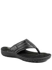 Pavers Black Leather Mule Sandals - Image 1 of 5
