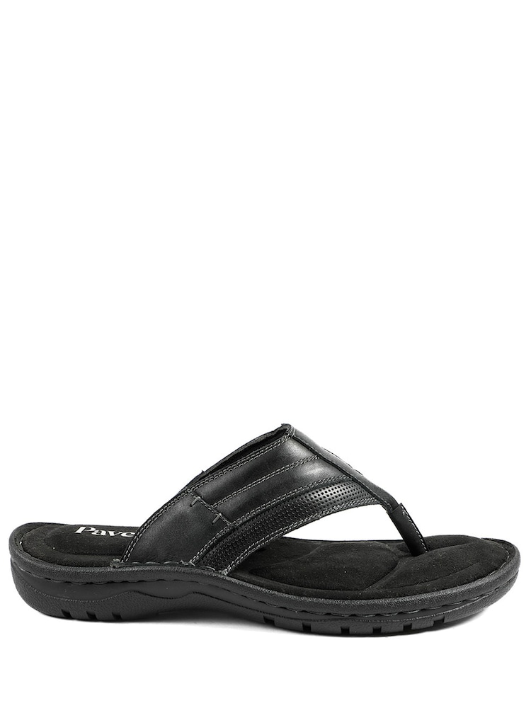 Pavers Black Leather Mule Sandals - Image 2 of 5