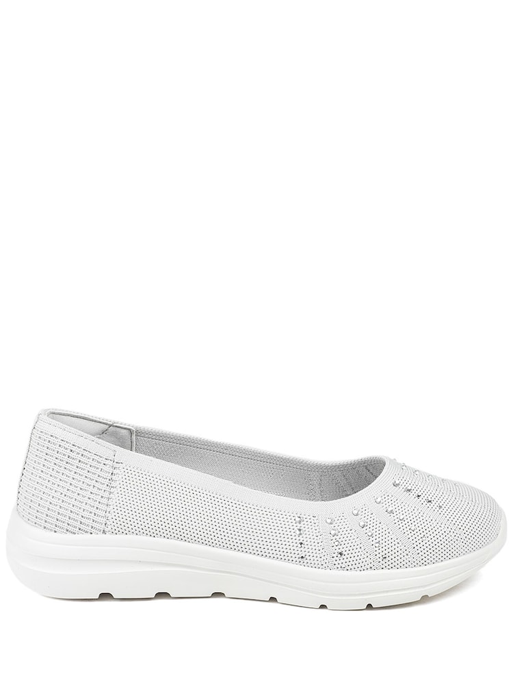 Pavers Grey Wide Fit Memory Foam Sporty Pumps - Image 2 of 5 Pavers Grey Wide Fit Memory Foam Sporty Pumps - Image 2 of 5