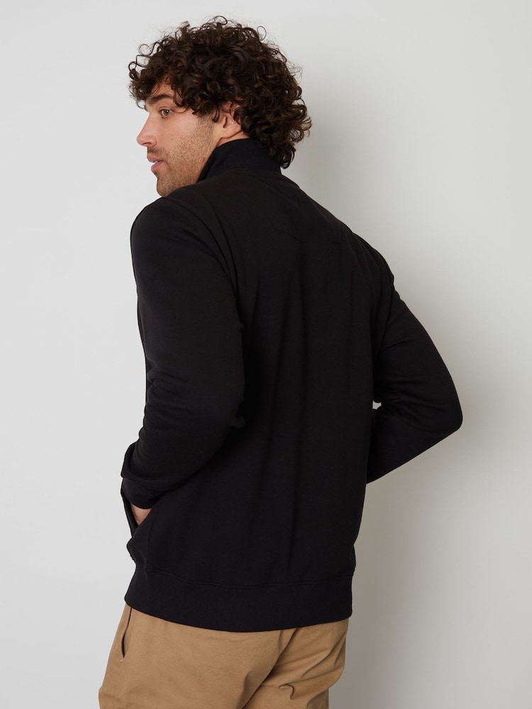 Threadbare Black Quarter Zip Neck Sweatshirt - Image 2 of 4