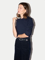 Jigsaw Blue Cotton Luxe Raglan T-Shirt - Image 2 of 7