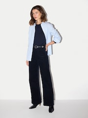 Jigsaw Blue Cotton Luxe Raglan T-Shirt - Image 5 of 7