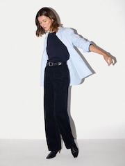 Jigsaw Blue Cotton Luxe Raglan T-Shirt - Image 6 of 7