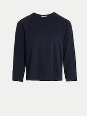 Jigsaw Blue Cotton Luxe Raglan T-Shirt - Image 7 of 7