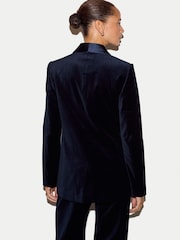 Jigsaw Blue Velvet Shawl Collar Jacket - Image 4 of 7