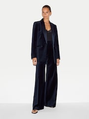 Jigsaw Blue Velvet Shawl Collar Jacket - Image 5 of 7