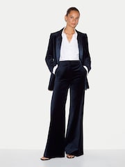 Jigsaw Blue Velvet Shawl Collar Jacket - Image 6 of 7