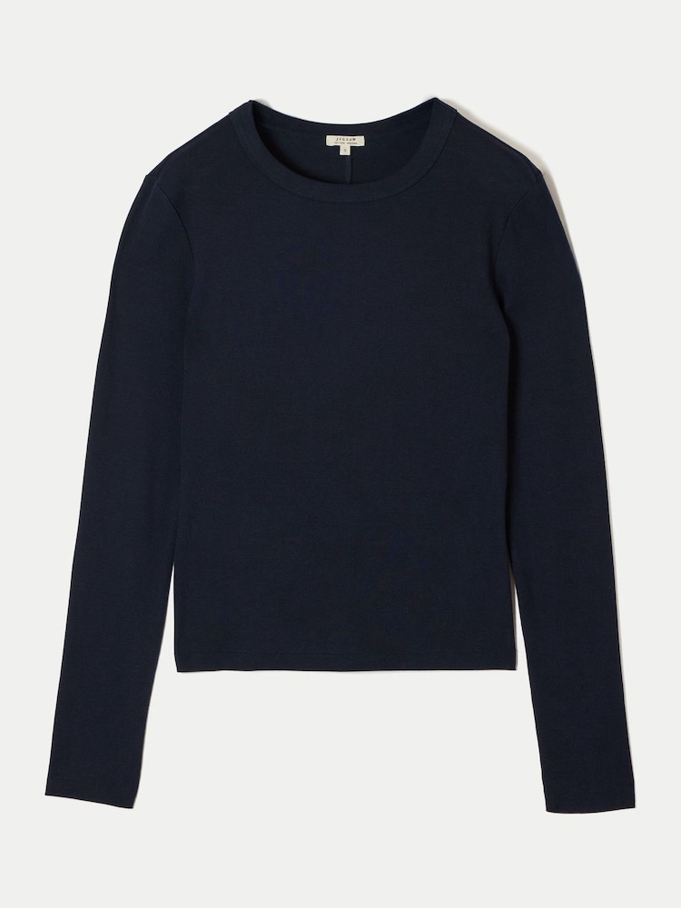 Jigsaw Blue Long Sleeve Fine Cotton Baby T-Shirt - Image 6 of 6