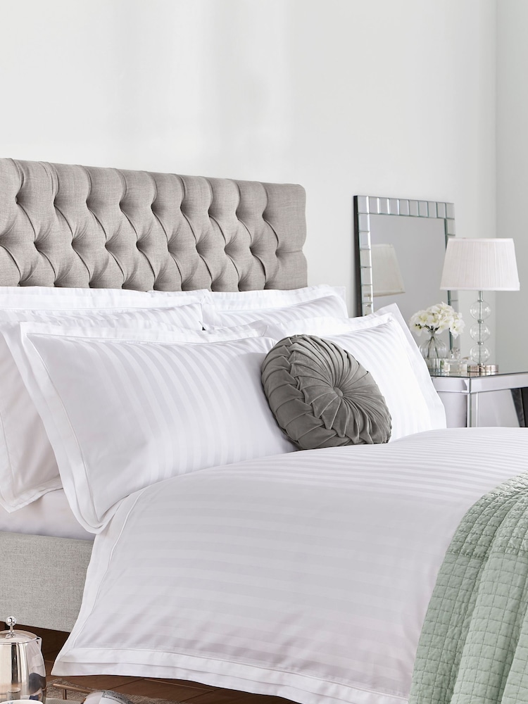 Laura Ashley Set of 2 White Shalford 400 Thread Count 100% Cotton Pillowcases - Image 3 of 3