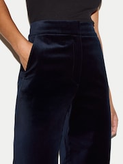 Jigsaw Blue Velvet Satin Wide Leg Trousers - Image 2 of 6