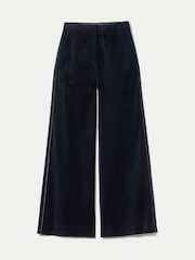 Jigsaw Blue Velvet Satin Wide Leg Trousers - Image 6 of 6