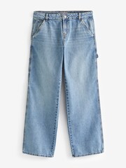 Mid Blue Cargo Wide Leg Jeans - Image 6 of 7
