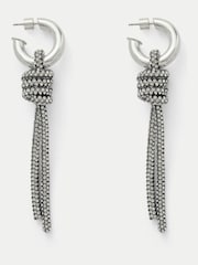 Jigsaw Silver Sparkle Cord Earring - Image 2 of 3