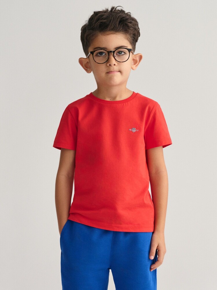 أحمر - تيشرت Shield للأولاد بخامة قطن 100% من GANT - صورة 1 من 1