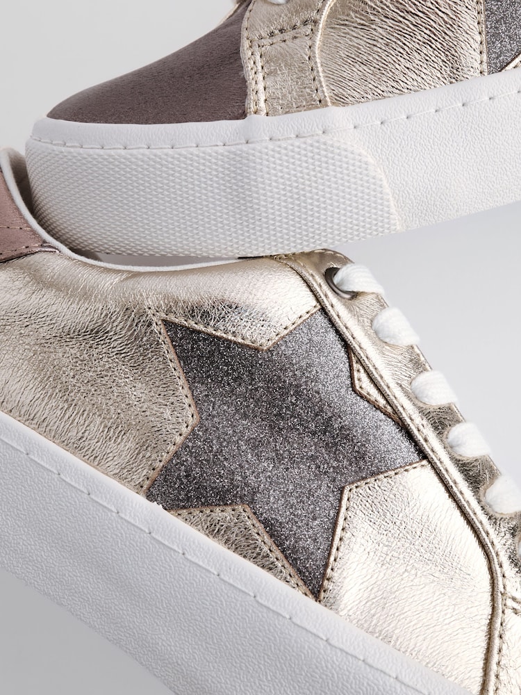 Metallic Forever Comfort® Patent Chunky Star Lace-Up Trainers - Image 6 of 6