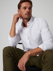 Threadbare White Oxford Long Sleeve Shirt - Image 5 of 5