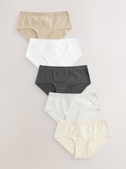 Valkoinen/Charcoal Grey/Vaaleanruskea - Hipster Lyhyet alushousut 5 Pack (2-16v.) - Kuva 1 / 8